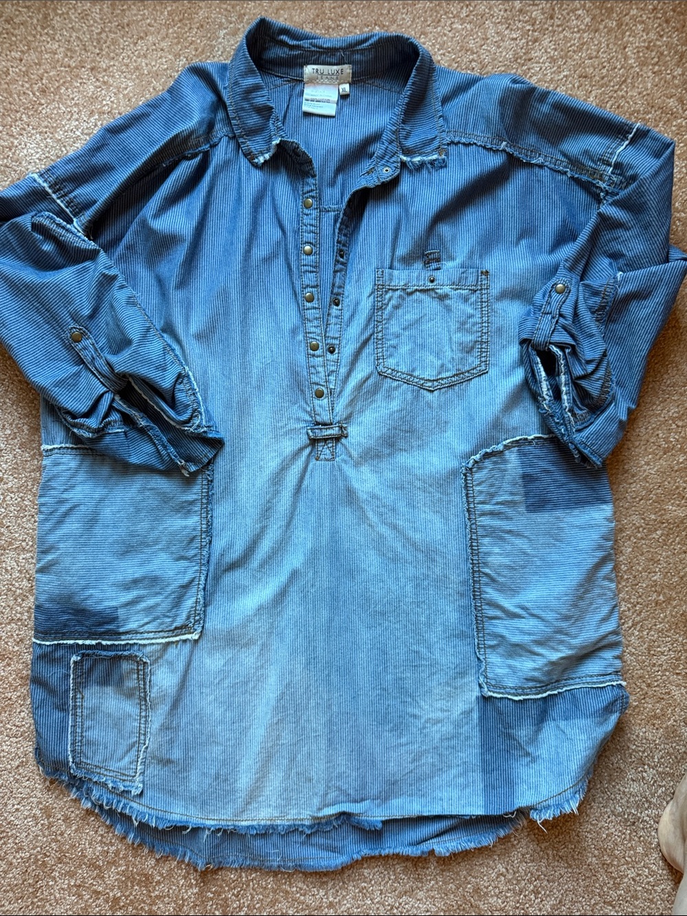 Super fun tunic top from Trulux
Lightweight strip denim/cotton XL